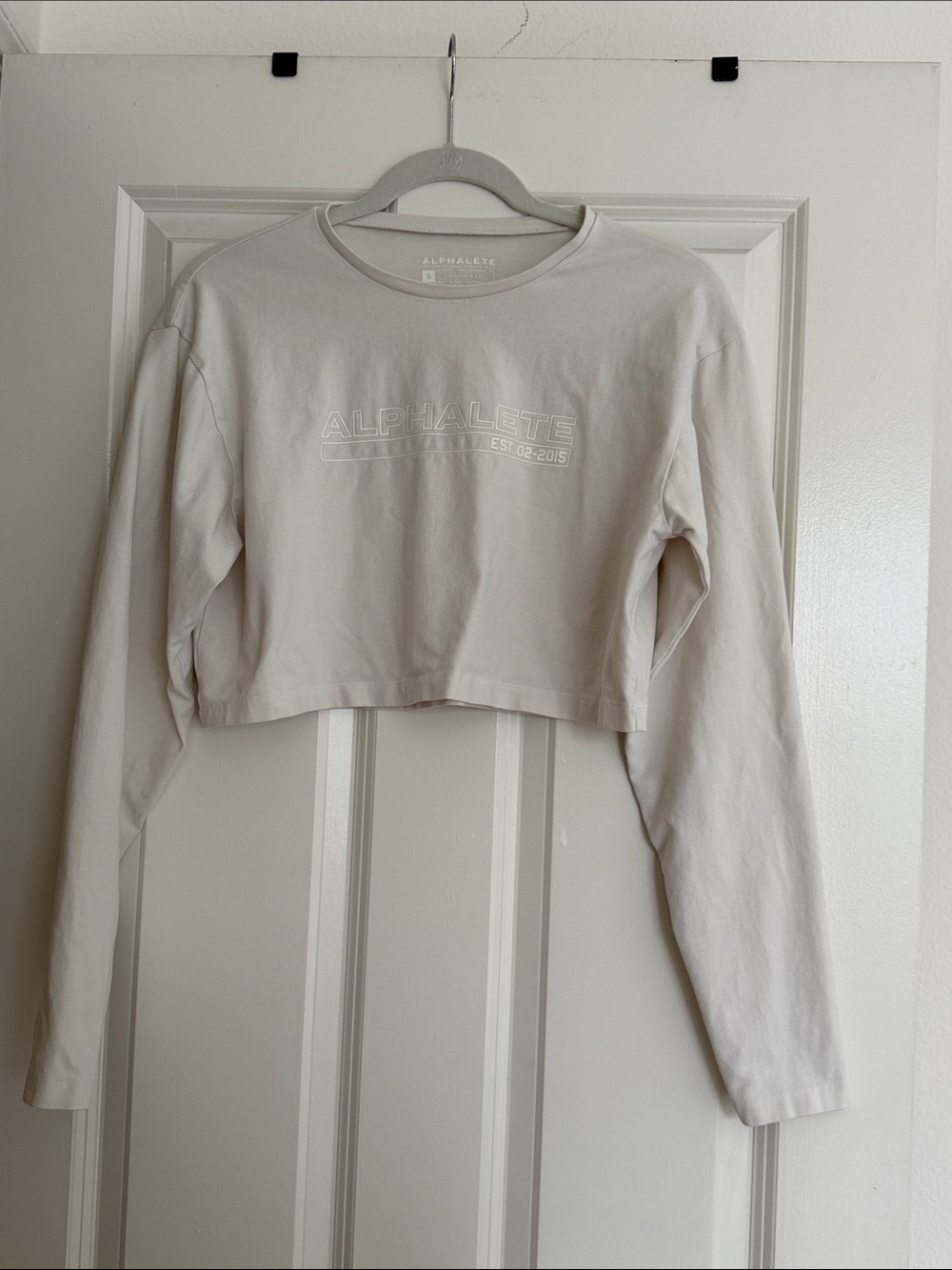Alphalete Cropped Crewneck Sweatshirt - Beige